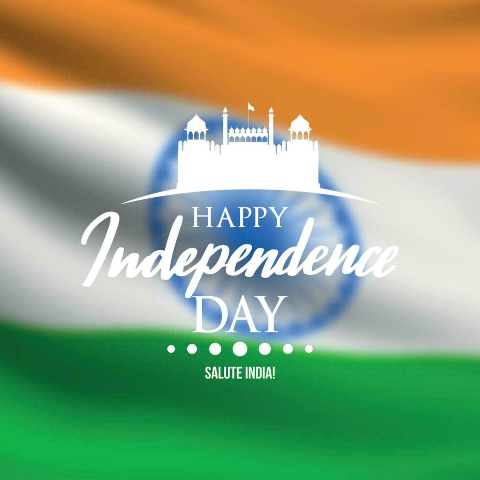 Festive banner in honor of Indian Independence Day on background of  flag. vector