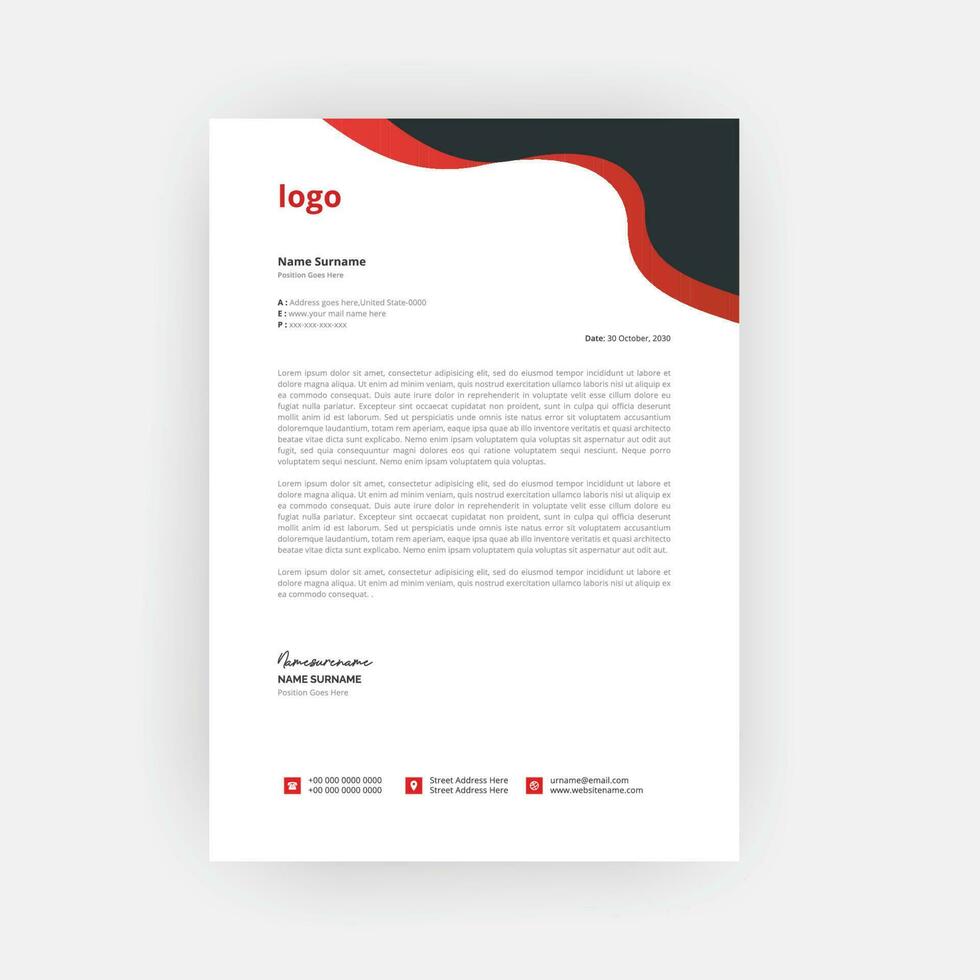 Creative Letterhead Template Design .A4 Size vector