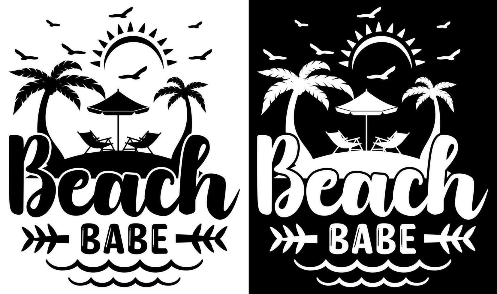 Custom Typography Vector Printable Summer Beach Quotes Design