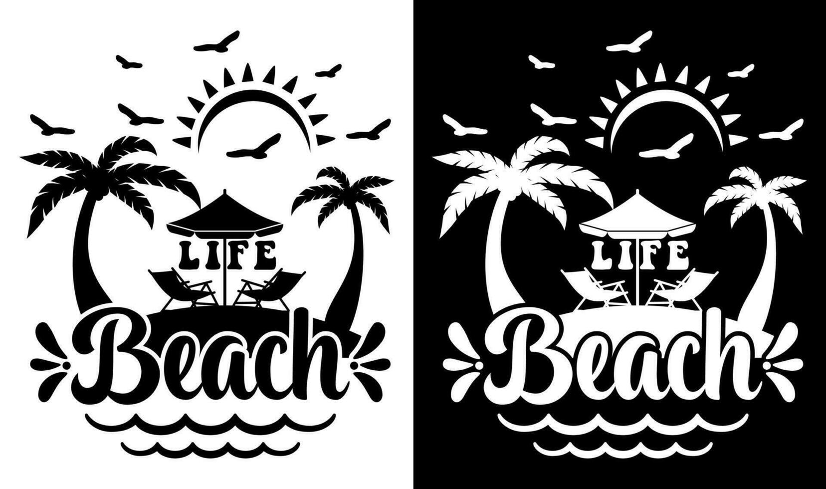 Custom Typography Vector Printable Summer Beach Quotes Design