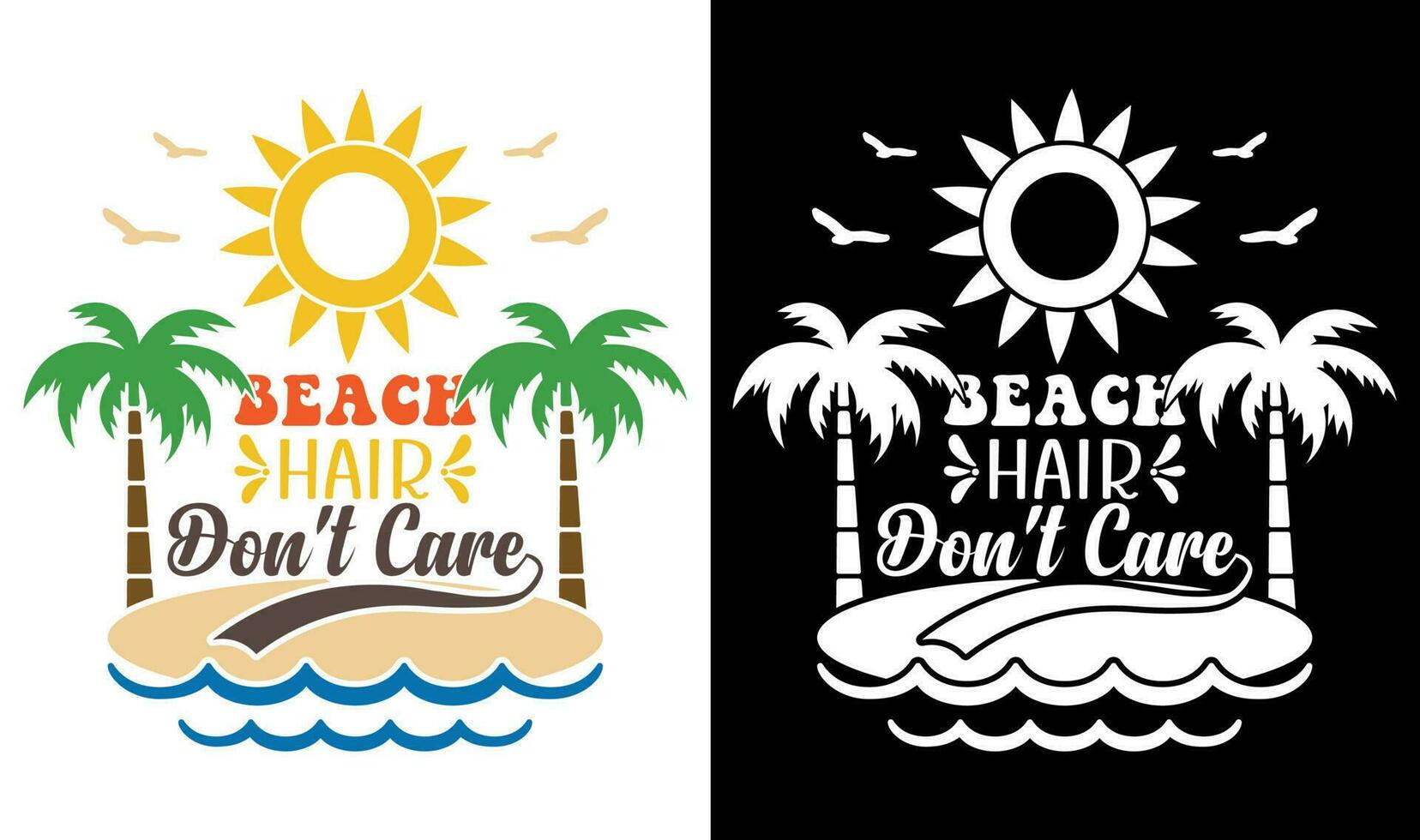 Custom Typography Vector Printable Summer Beach Quotes Design