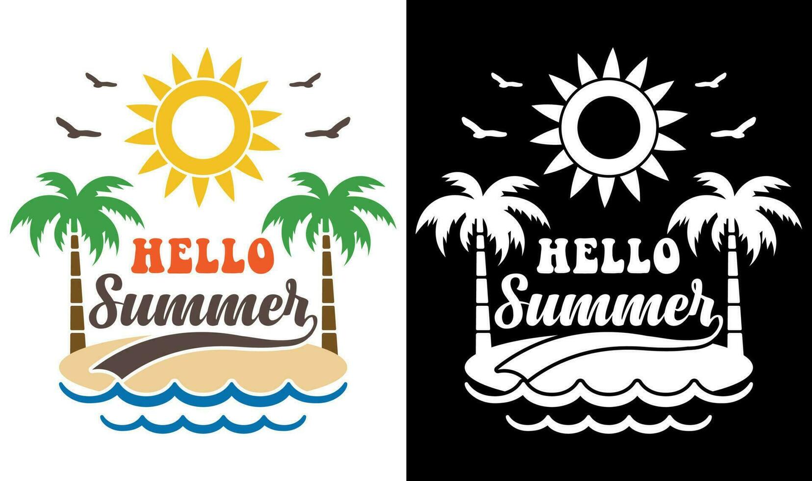 Custom Typography Vector Printable Summer Beach Quotes Design