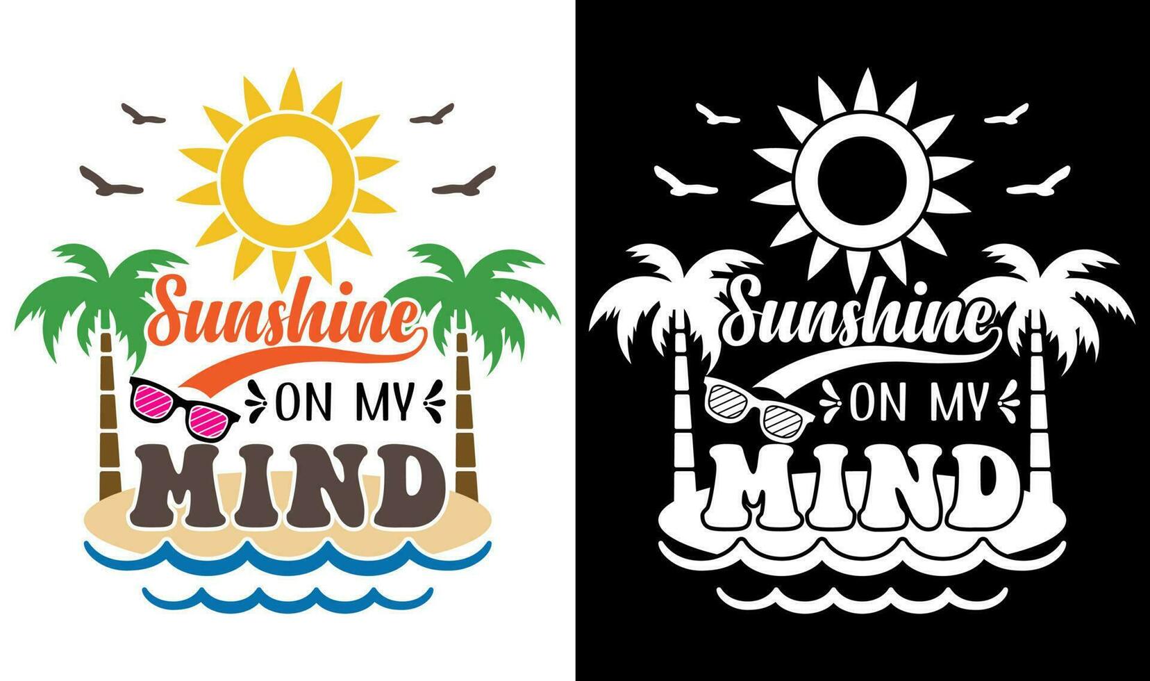 Custom Typography Vector Printable Summer Beach Quotes Design