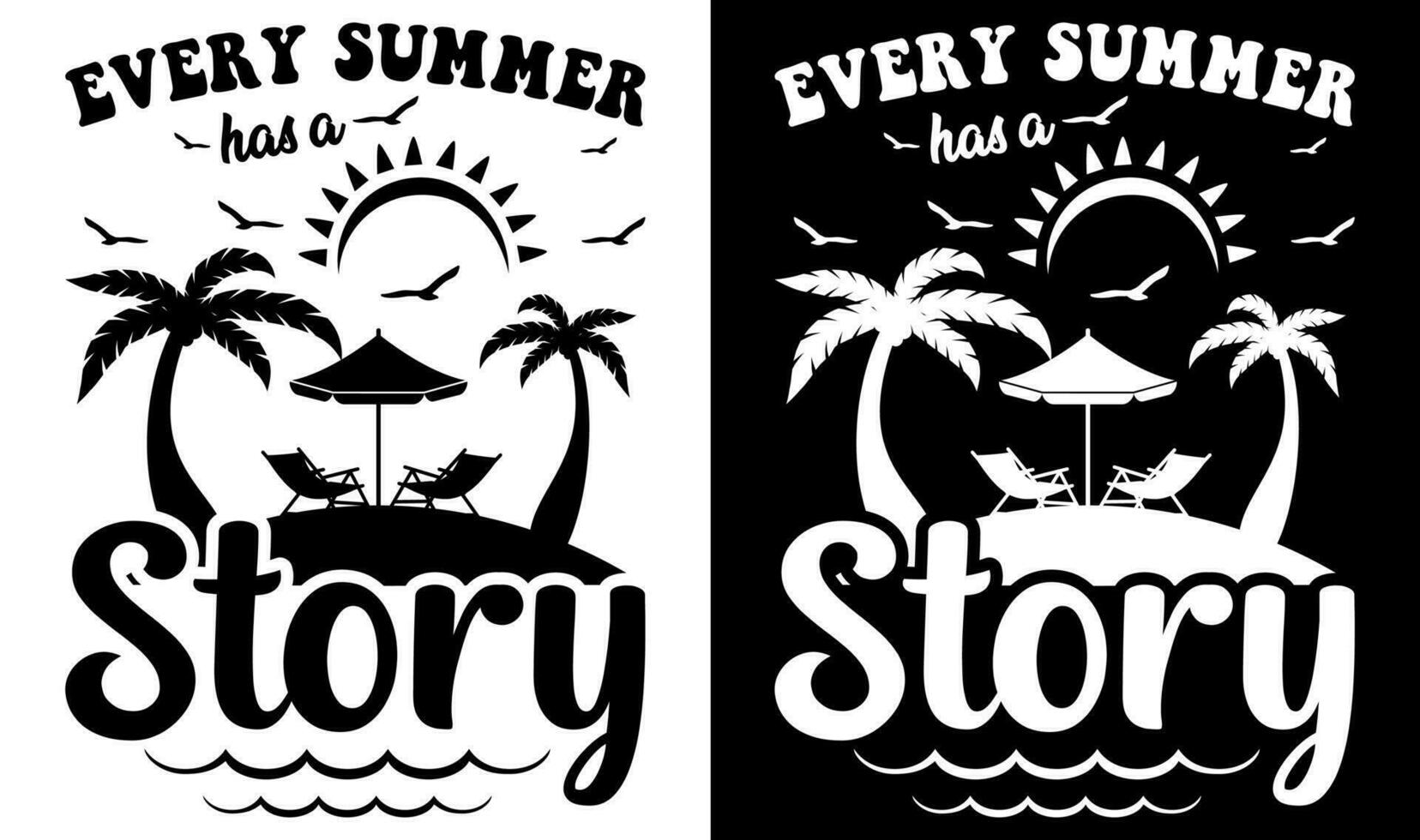 Custom Typography Vector Printable Summer Beach Quotes Design