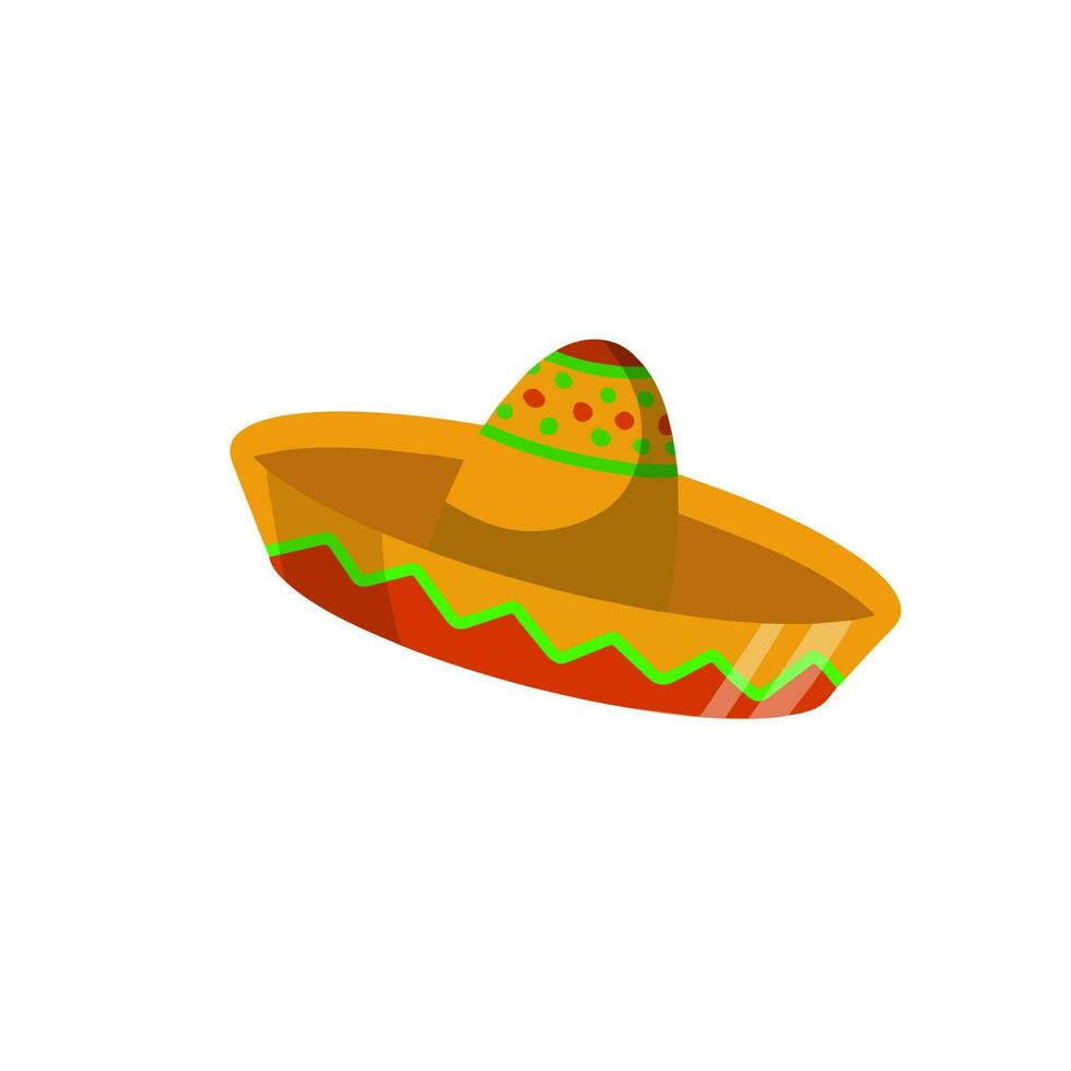 Sombrero. Wide-brimmed Mexican hat. National clothing of South America. vector