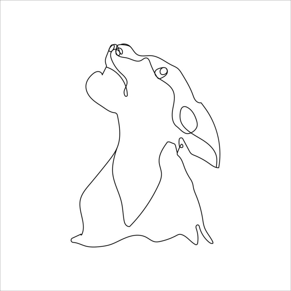 continuous line drawing a dog. dog simple line art. dog vector line art.