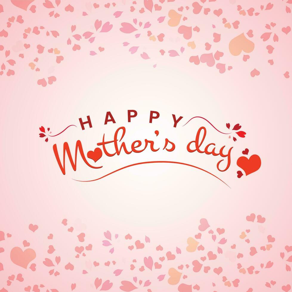 Mother's day typography, Mother's day greeting card, heart shape and colorful background vector