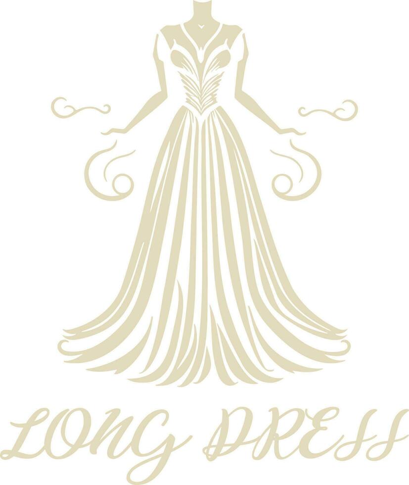 Long Dress Elegant Logo Vector File