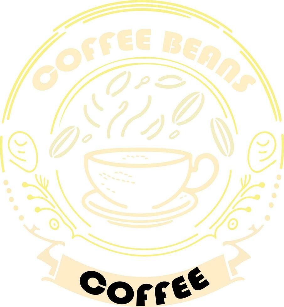 café frijoles taza logo vector archivo