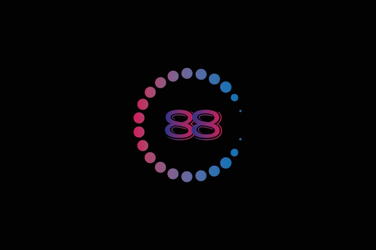 88 número y letra inicial logo diseño modelo vector ilustración.