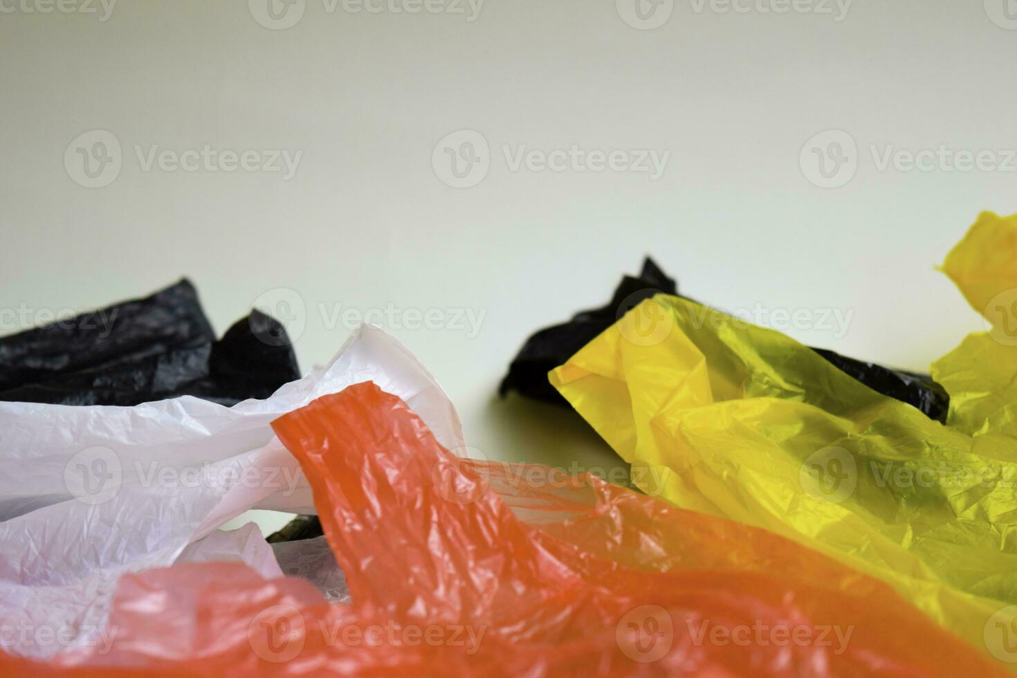 Say No To Plastic Bags - No More Plastic Concept isolated white background photo