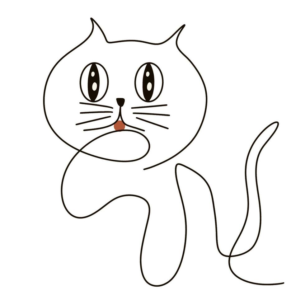 mano dibujo gato. ilustración gato. dibujo de gato en blanco backgroung para componente de diseño. vector