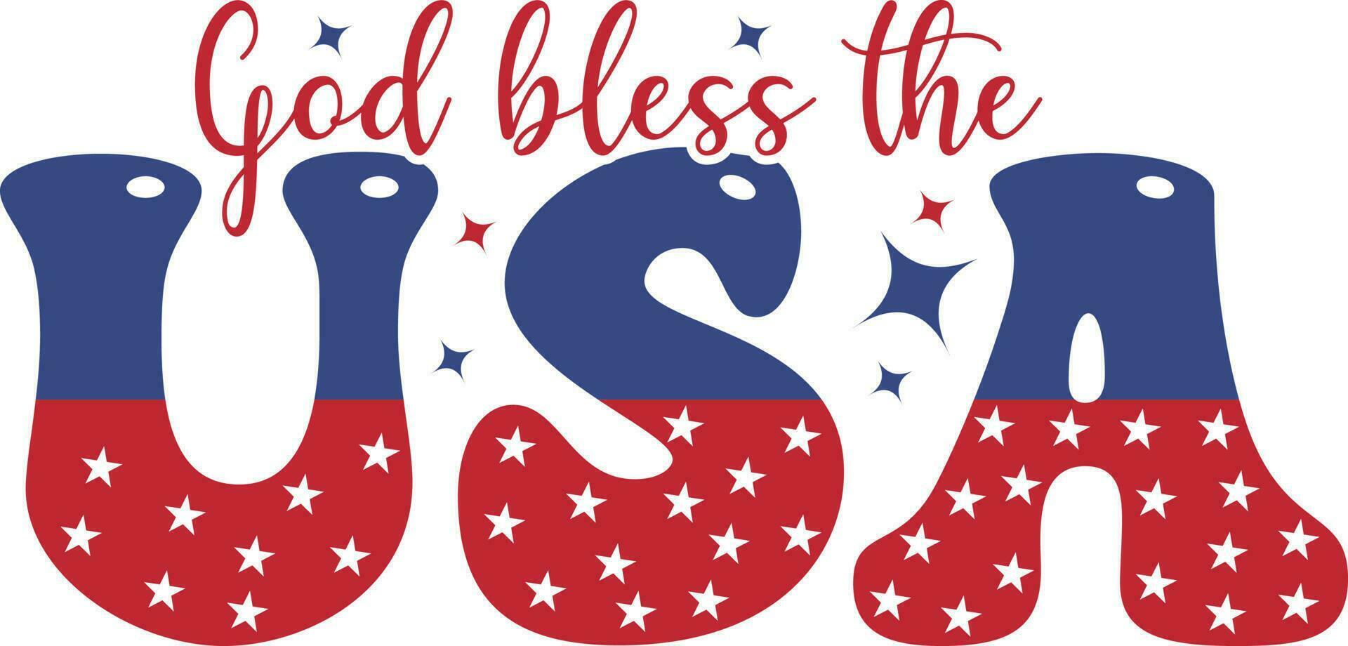 God bless the USA 4th of July America independence day typography t-shirt design. vector