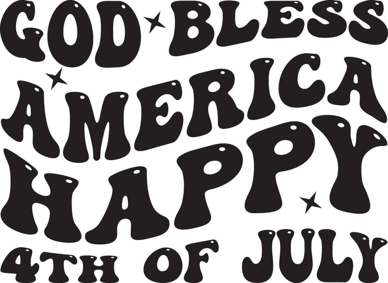 Dios bendecir America contento 4to de julio tipografía camiseta diseño vector
