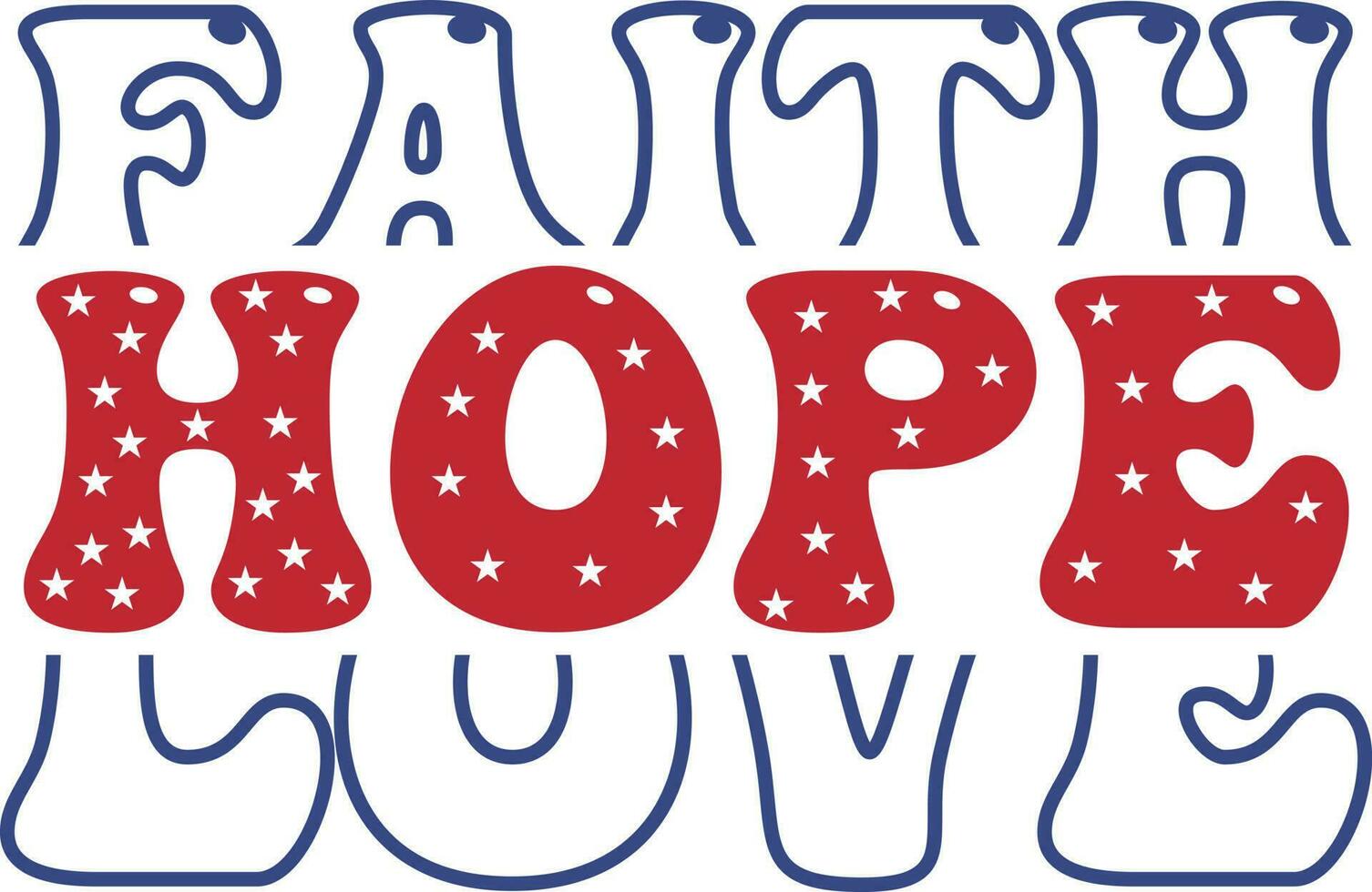 fe esperanza amor 4to de julio independencia día tipografía camiseta diseño vector