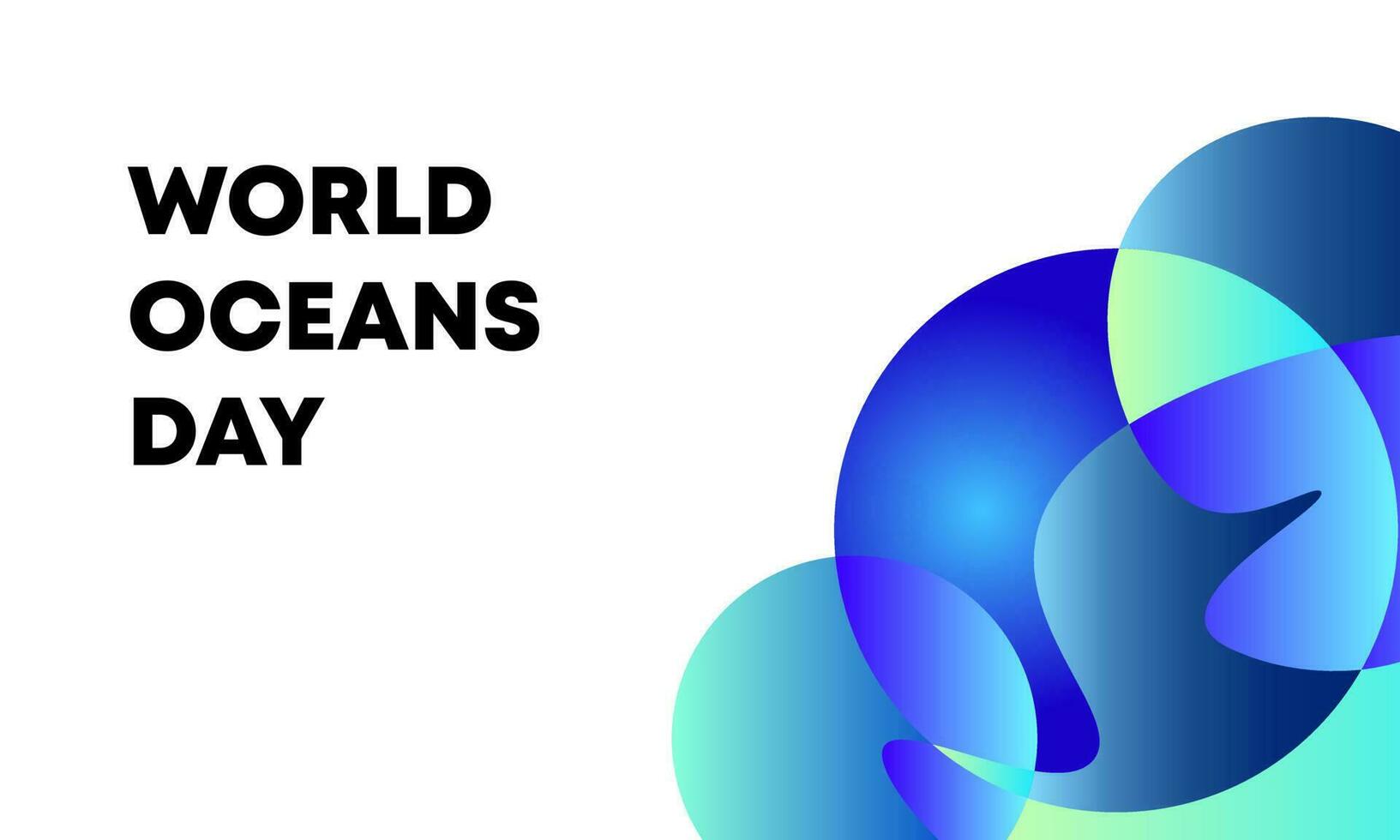 world oceans day with copy space for poster, banner, social media vector