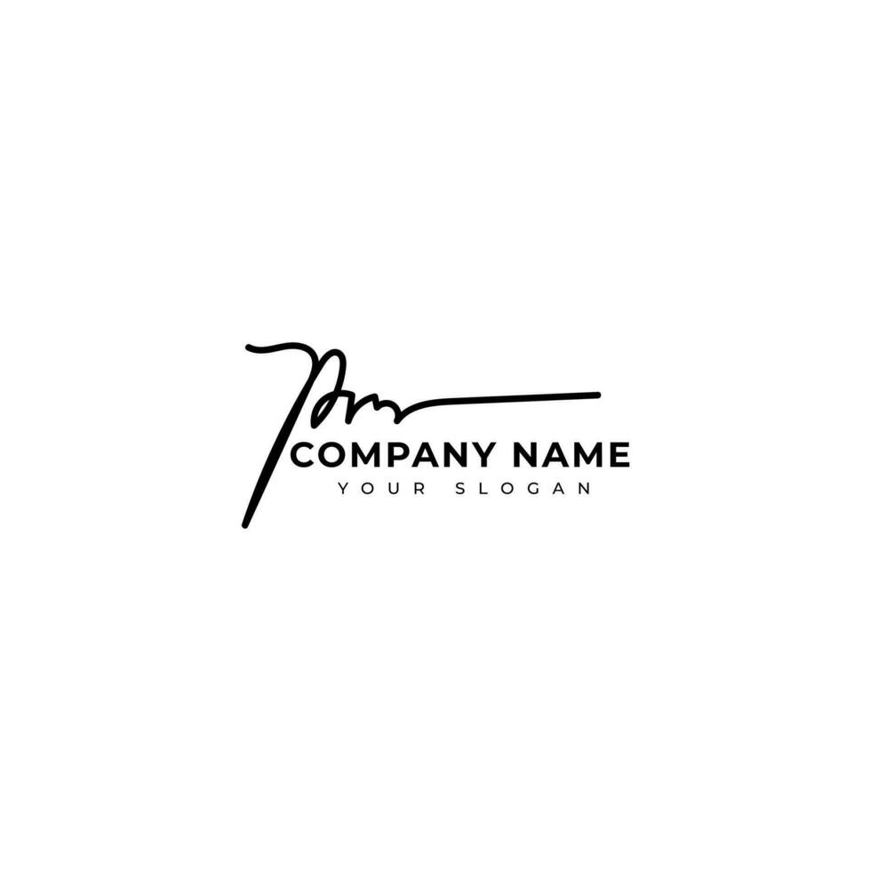 Pm Initial signature logo vector design