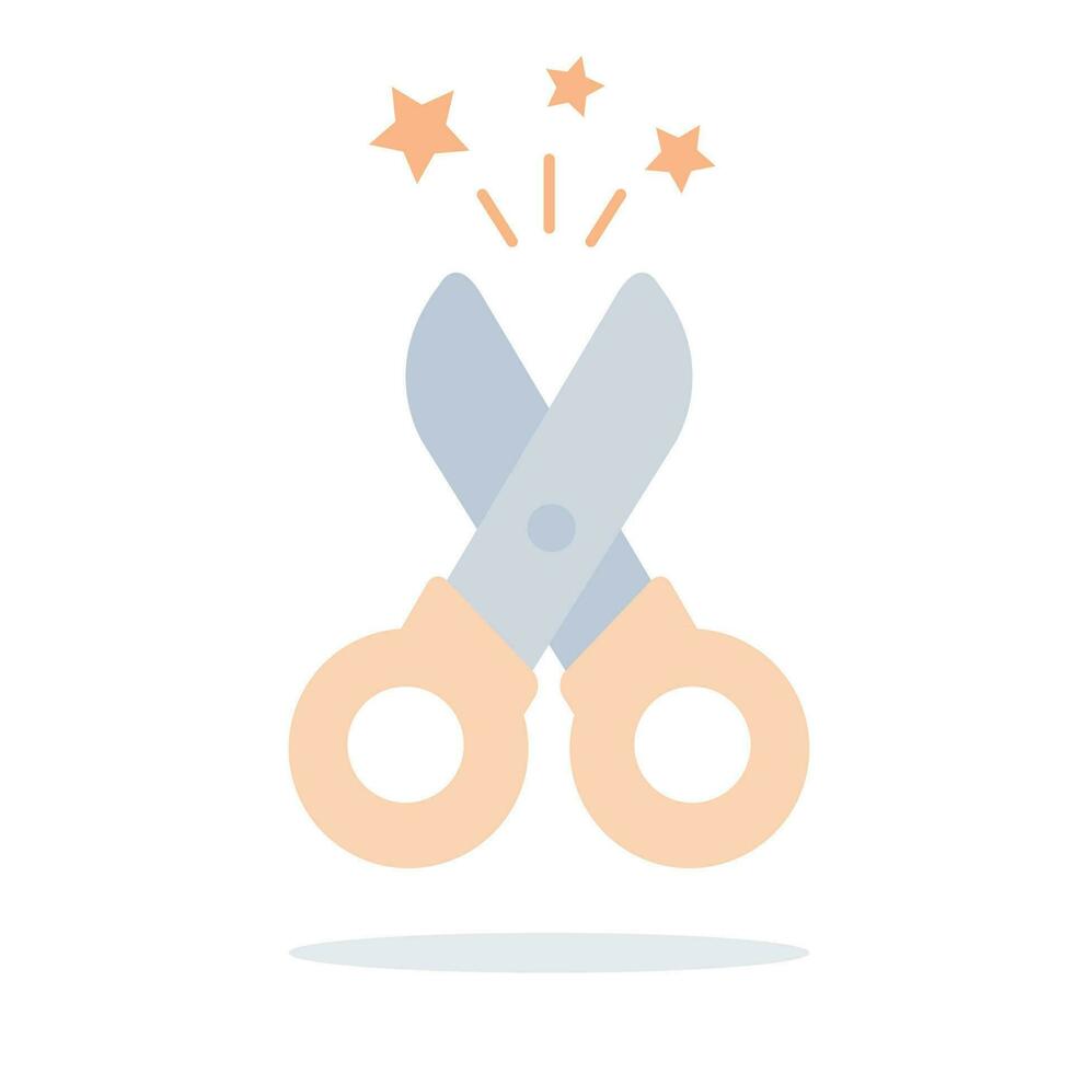 Scissor flat design and illustration. vector