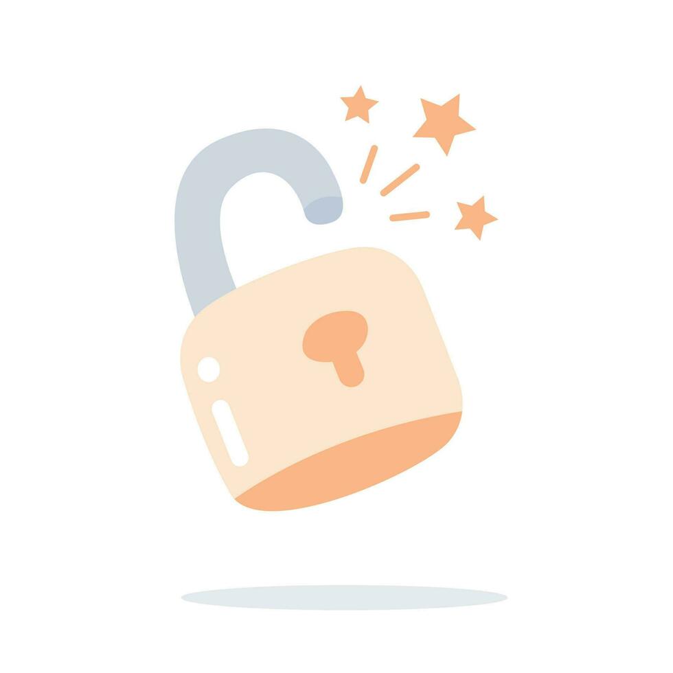 Padlock flat design and illustration. vector