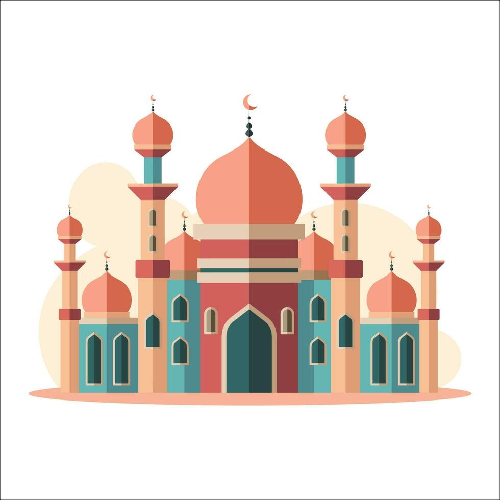 Islamic Mosque Illustration Flat style Design vector
