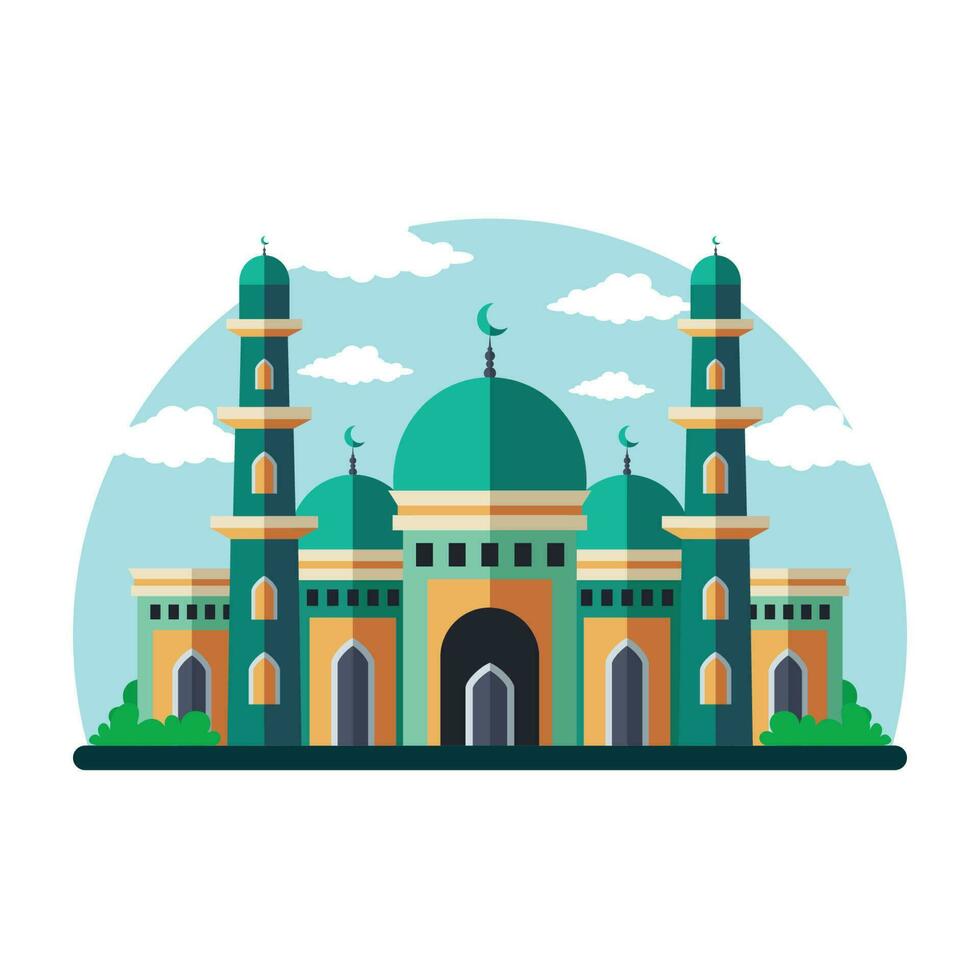Islamic Mosque Illustration Flat style Design vector