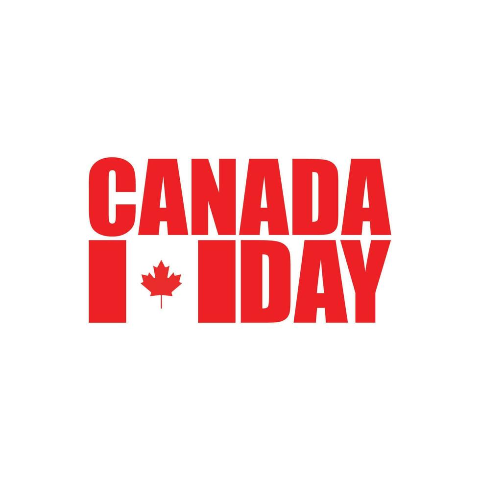 Canadá día letras logo con Canadá bandera vector ilustración