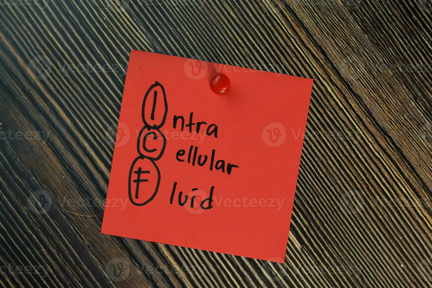 IFC - Intra Cellular Fluid write on sticky notes isolated on Wooden Table. photo