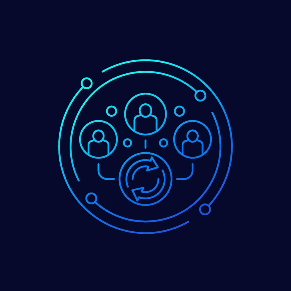 lead generation line vector icon with people