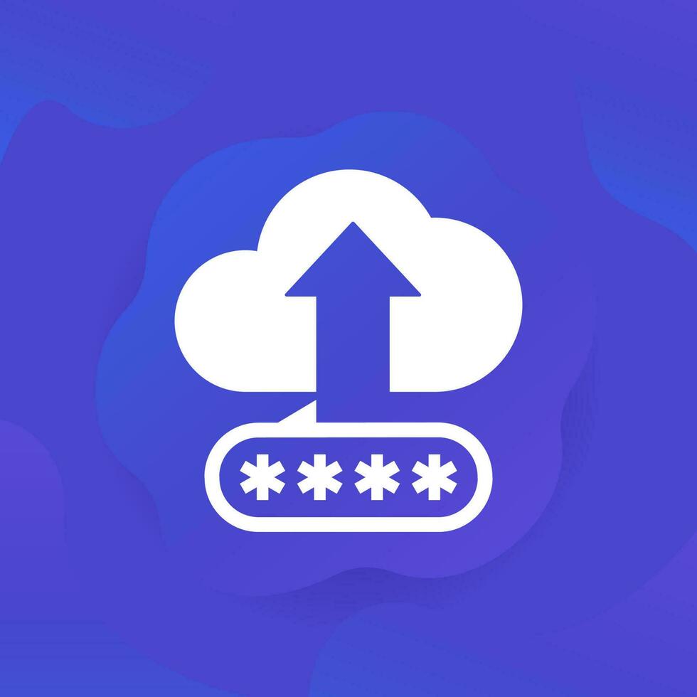 upload to a secure cloud storage icon for web vector