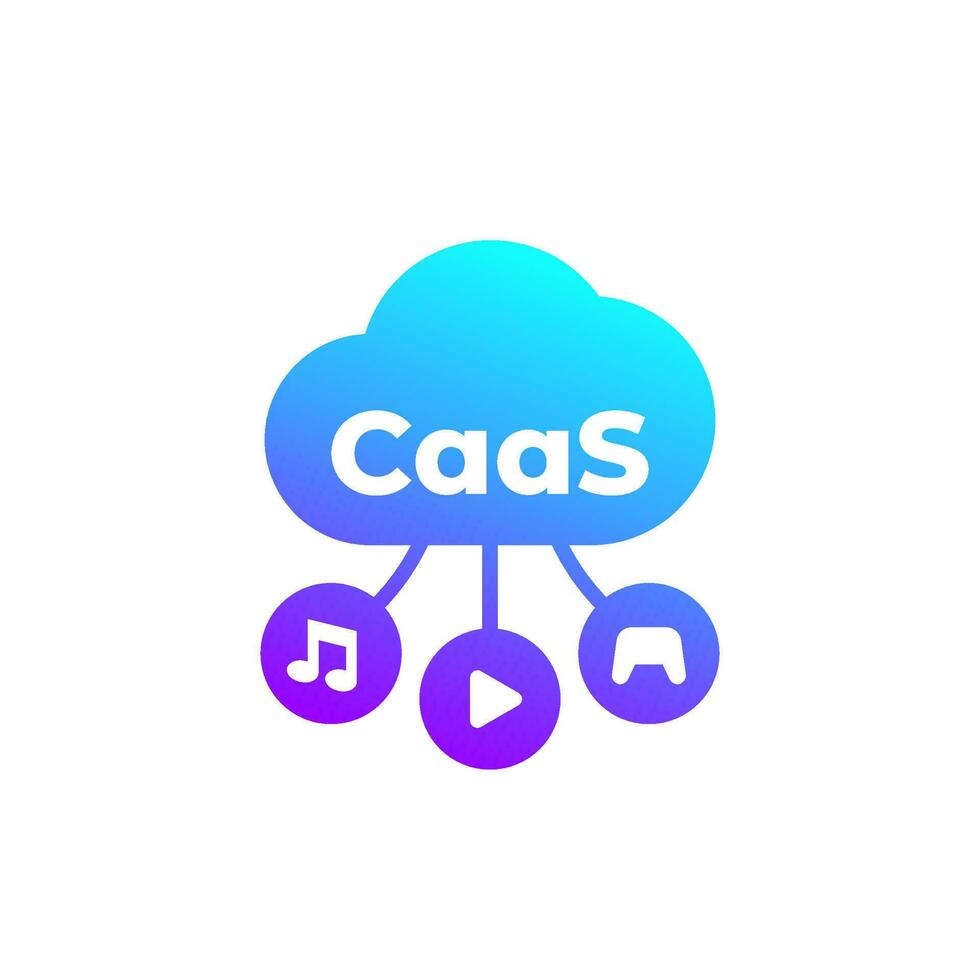 CaaS icon on white, content as a service vector