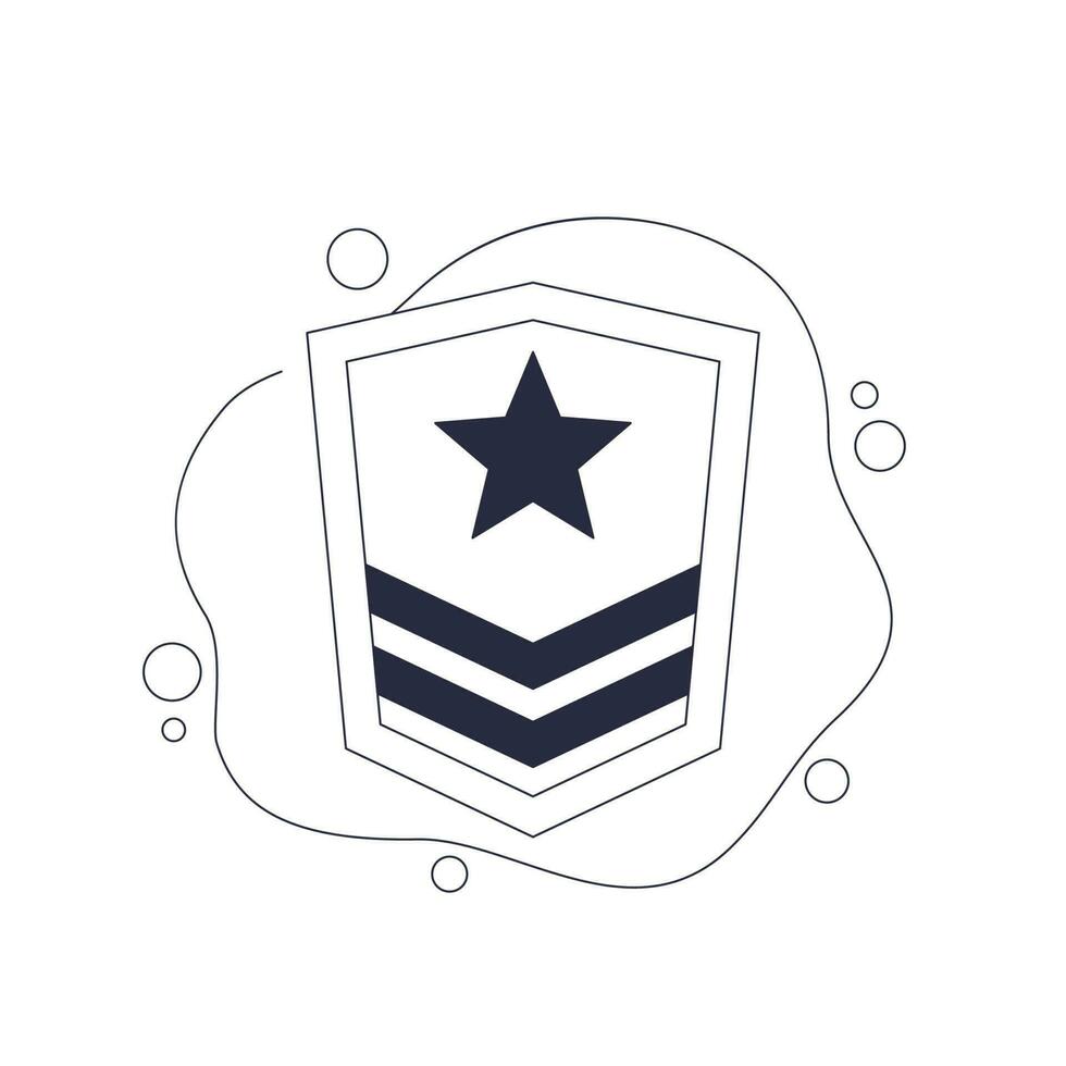 Military rank, army epaulette vector illustration