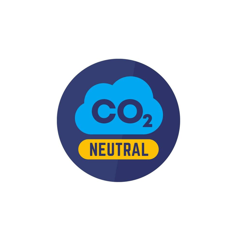 carbon neutral icon, flat vector design