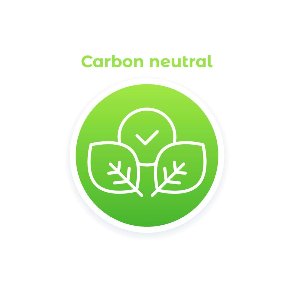 carbon neutral, vector round icon