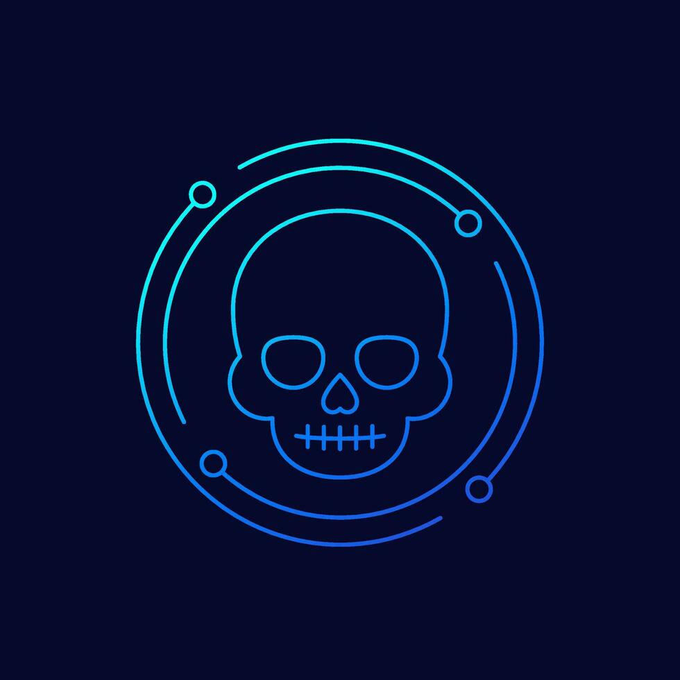 skull line icon, vector design