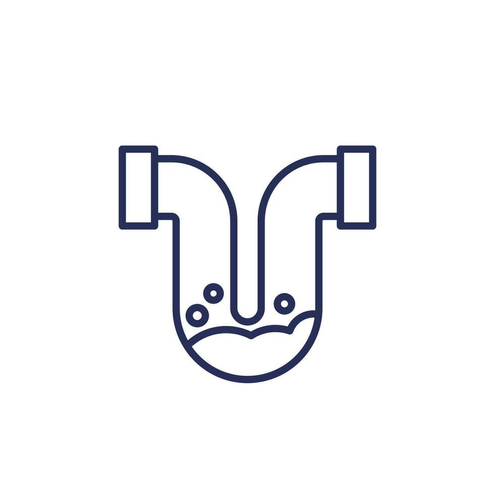 Clog in pipe line icon on white vector