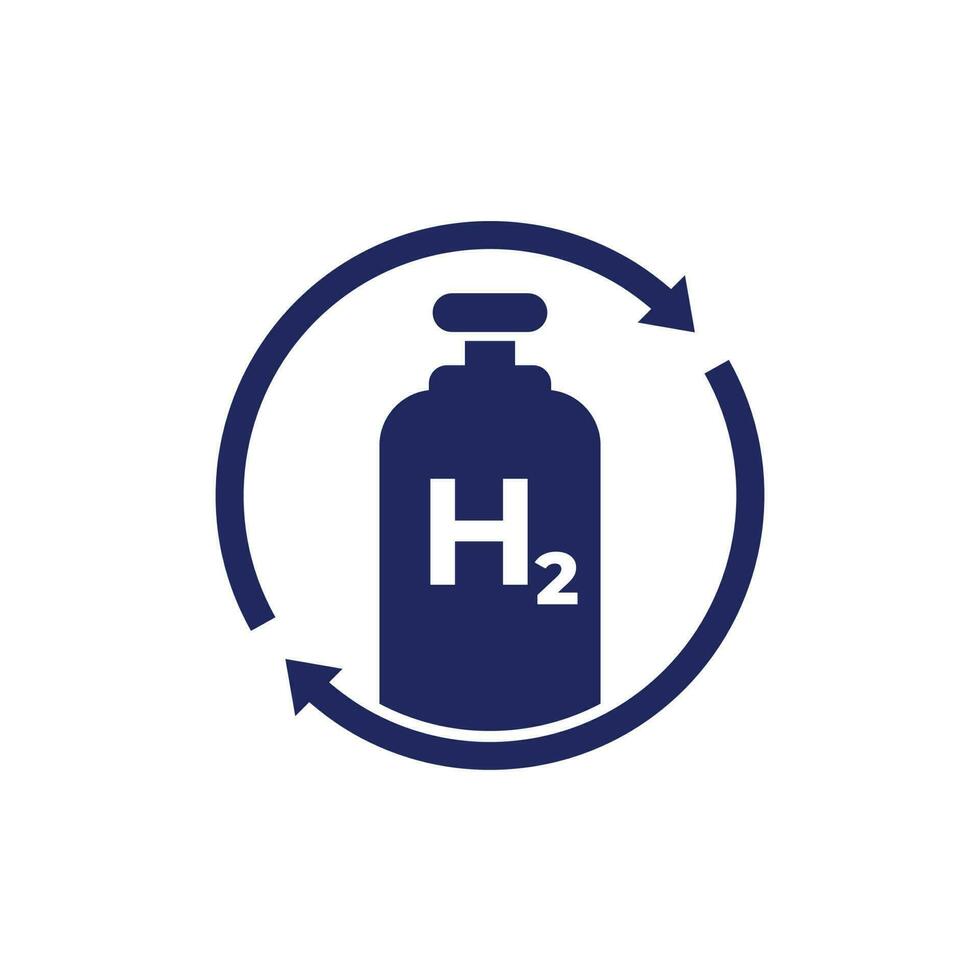 hydrogen gas tank refill icon vector