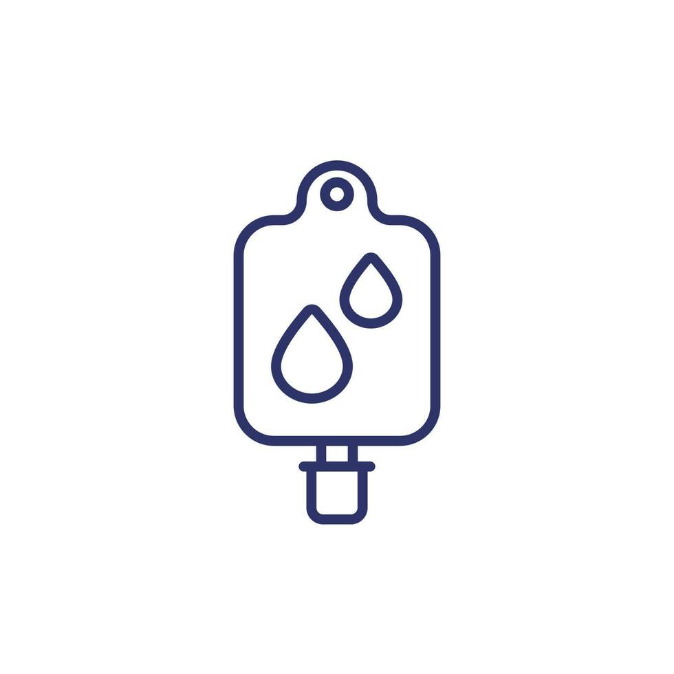 iv bag or drip line icon vector