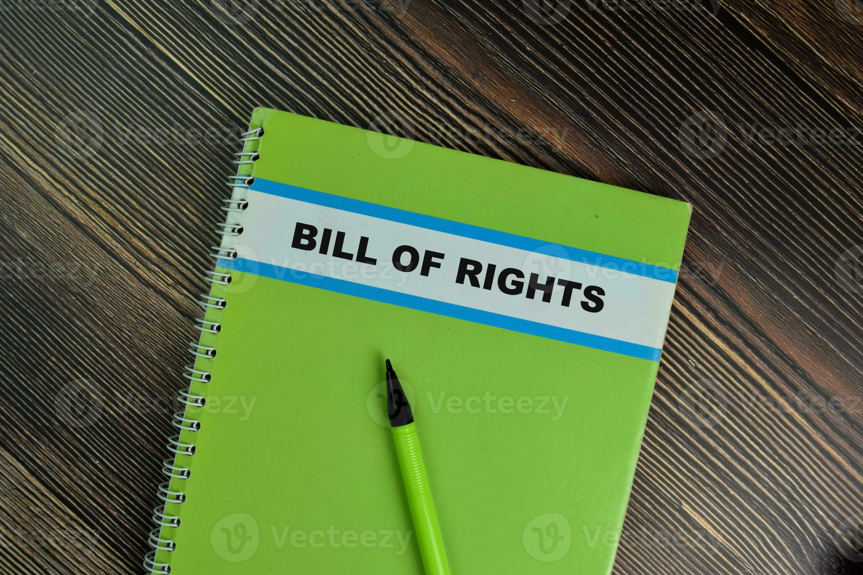 The Book of Bill of Rights isolated on Wooden Table. 23671223 Stock Photo at Vecteezy