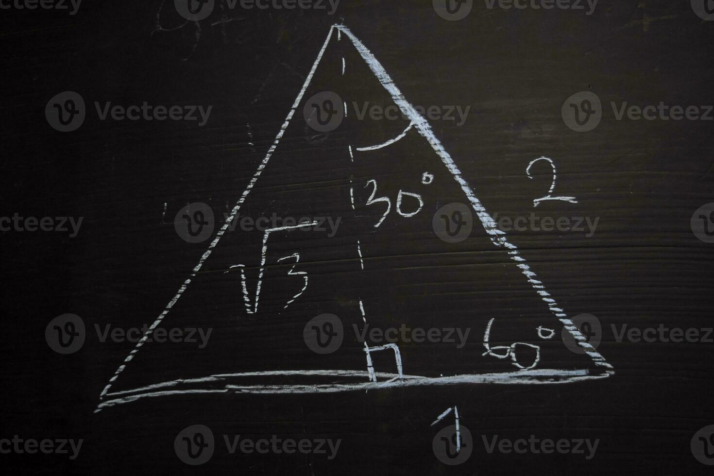 Close up math formulas written on a blackboard. Education concept photo