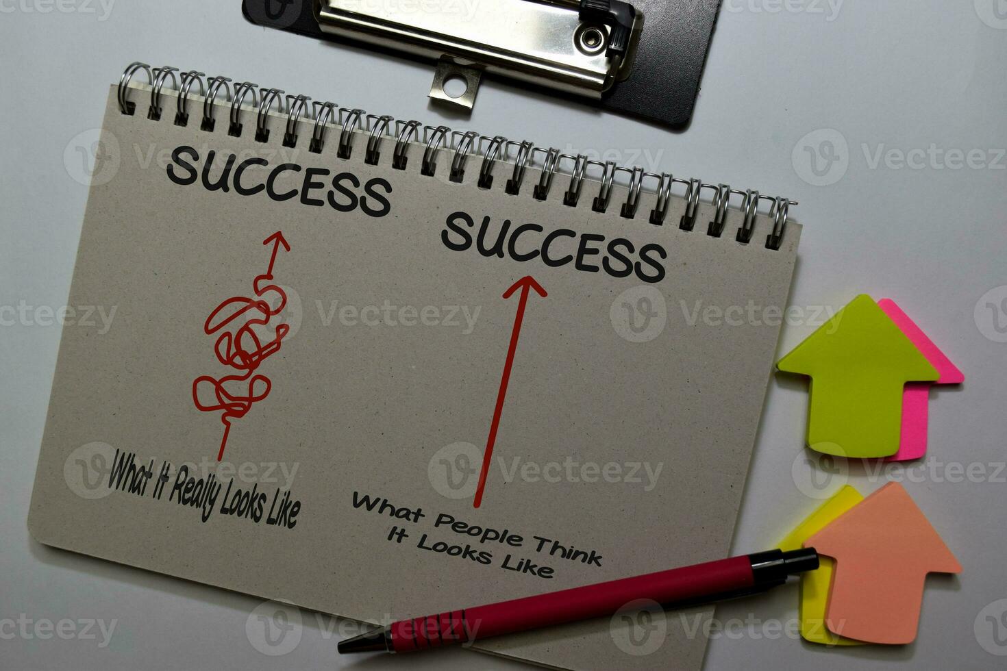 Success write on a book isolated on Office Desk photo