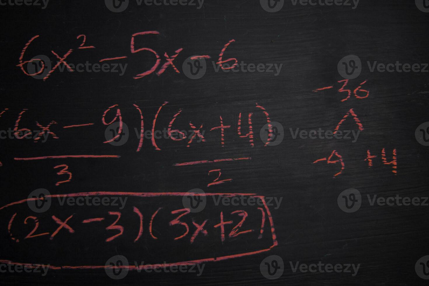 Close up math formulas written on a blackboard. Education concept photo