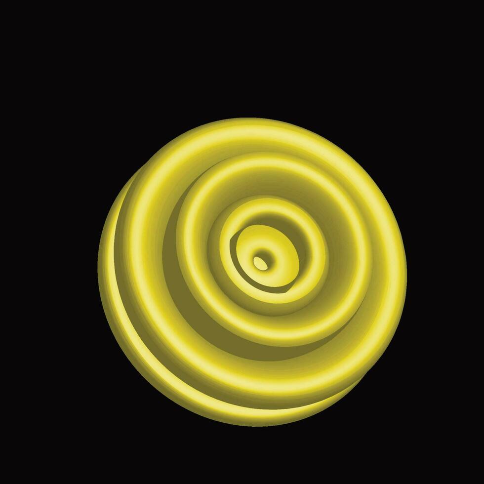 render of a spiral isolated on black background vector