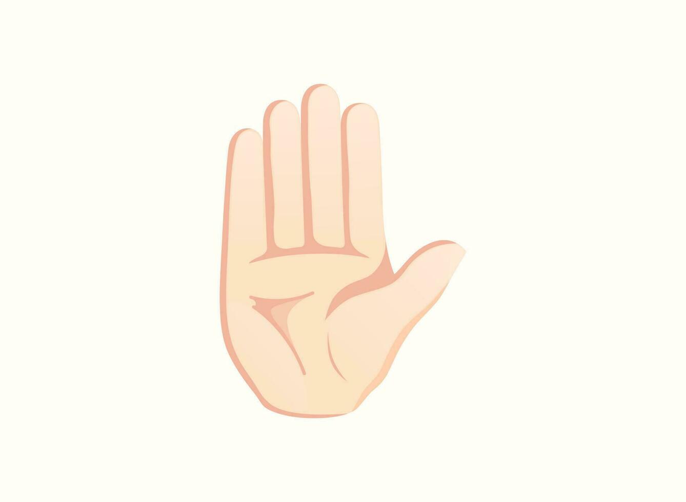 Raised hand icon. Hand gesture emoji vector illustration.