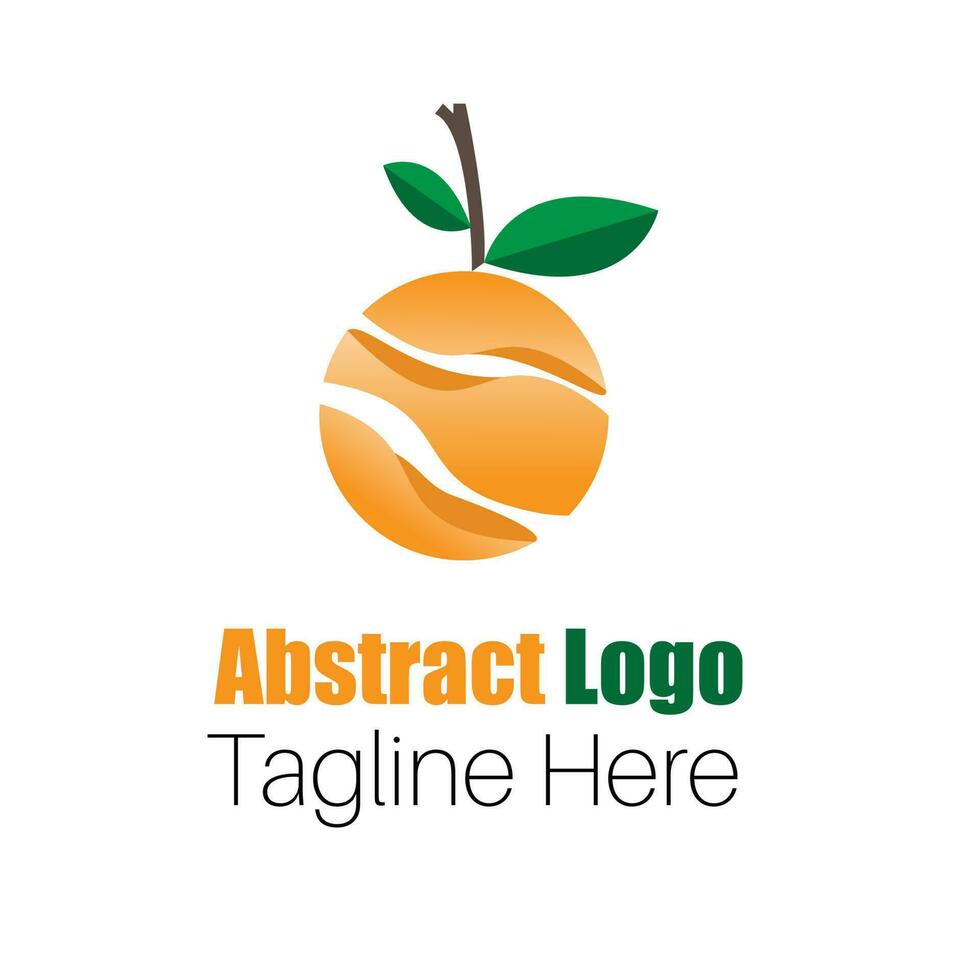 Abstract round shaped fruit vector illustration logo art with dummy text on white background.