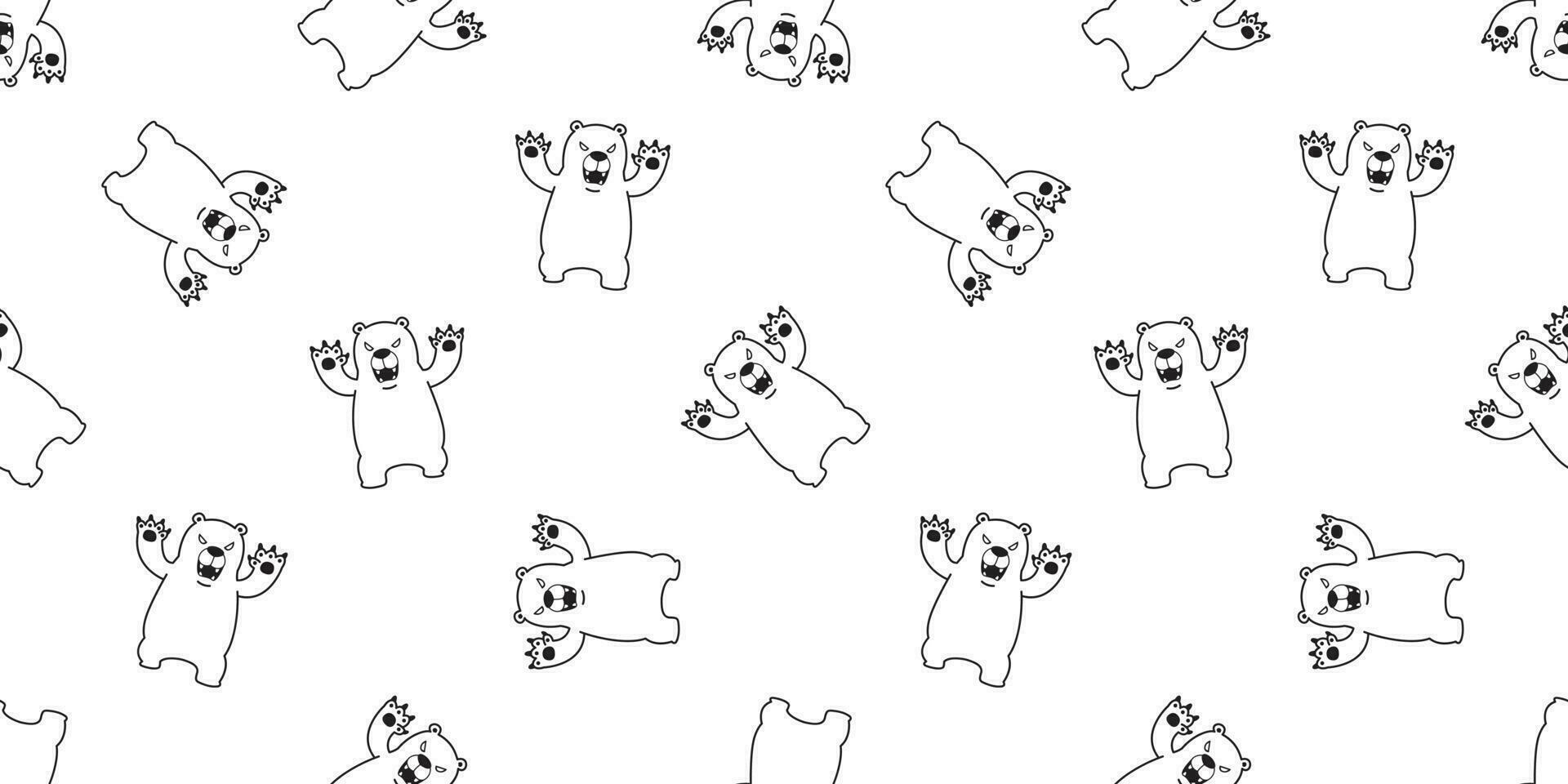 bear seamless pattern polar bear vector scarf isolated panda teddy cartoon illustration background repeat wallpaper