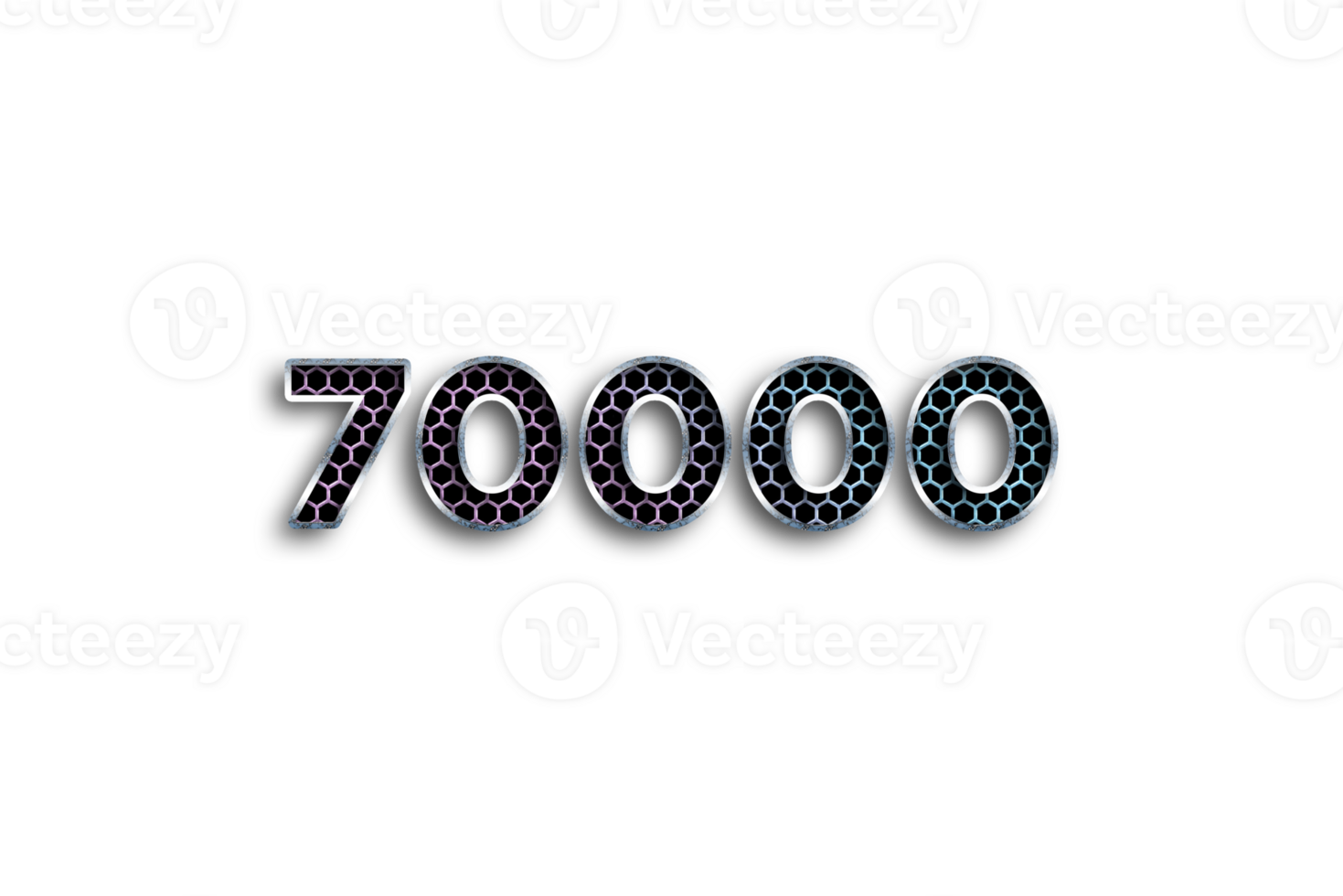 70000 suscriptores celebracion saludo número con red diseño png