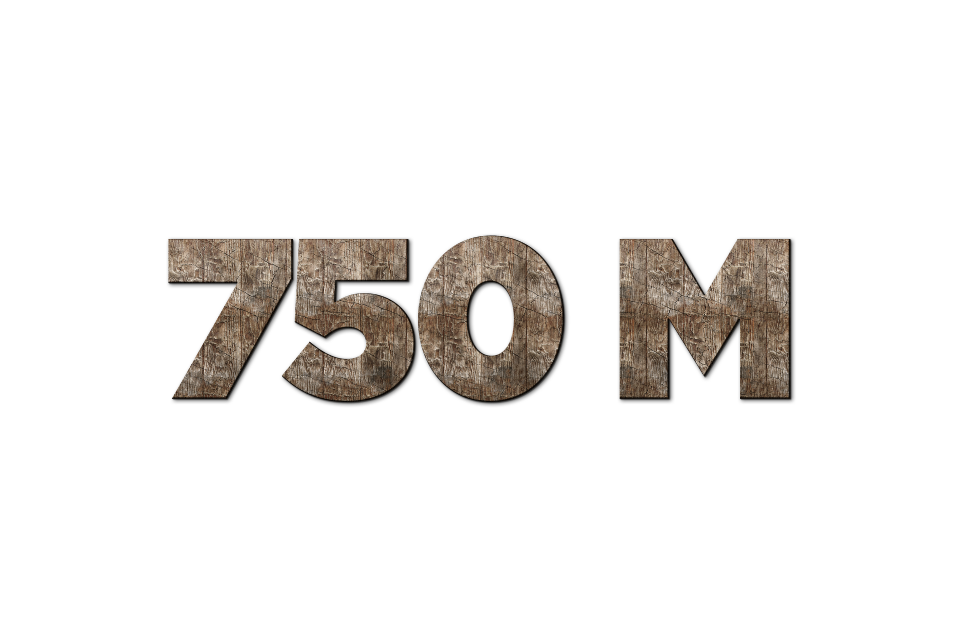 750-million-subscribers-celebration-greeting-number-with-old-walnut