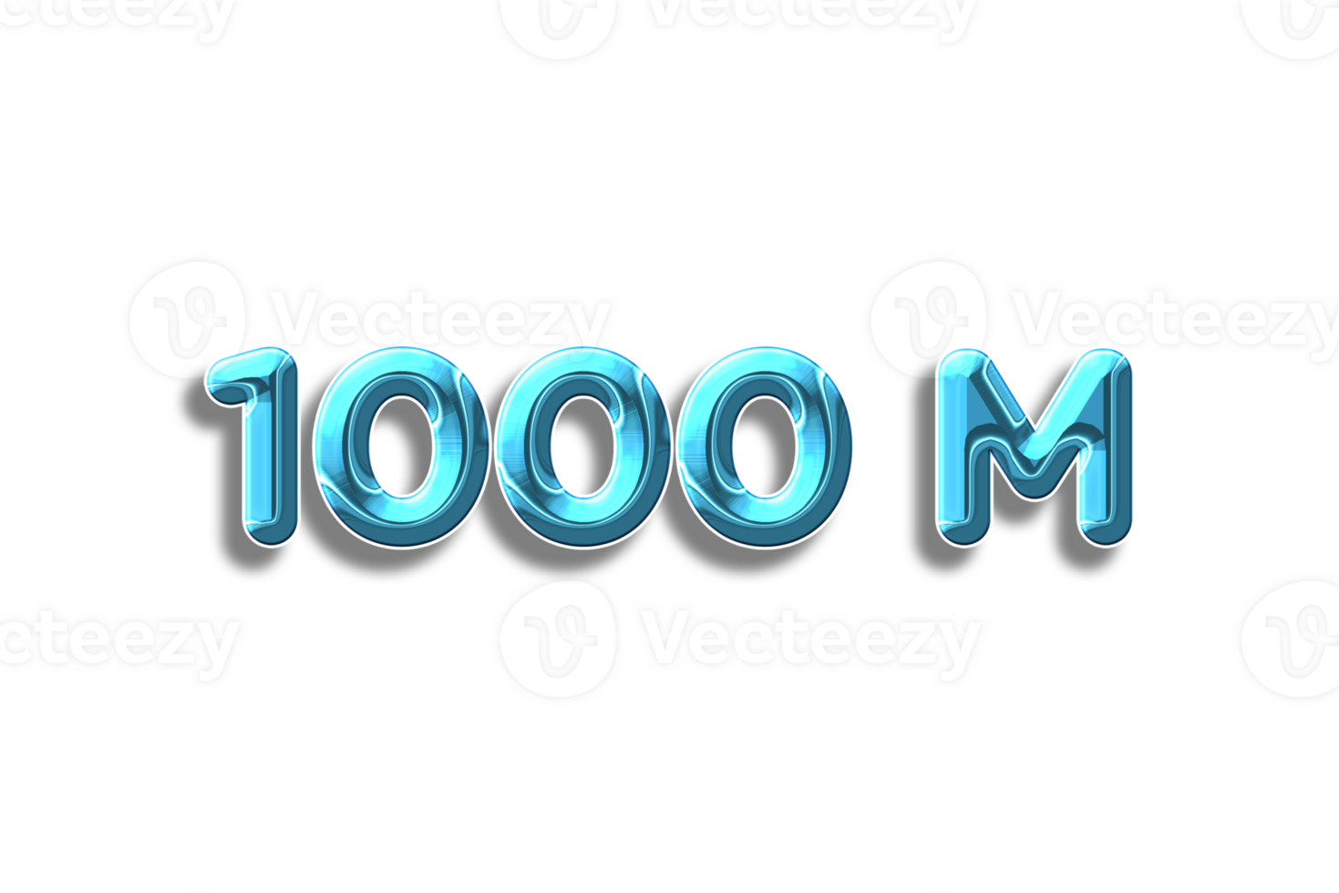 1000 million subscribers celebration greeting Number with plastic design png