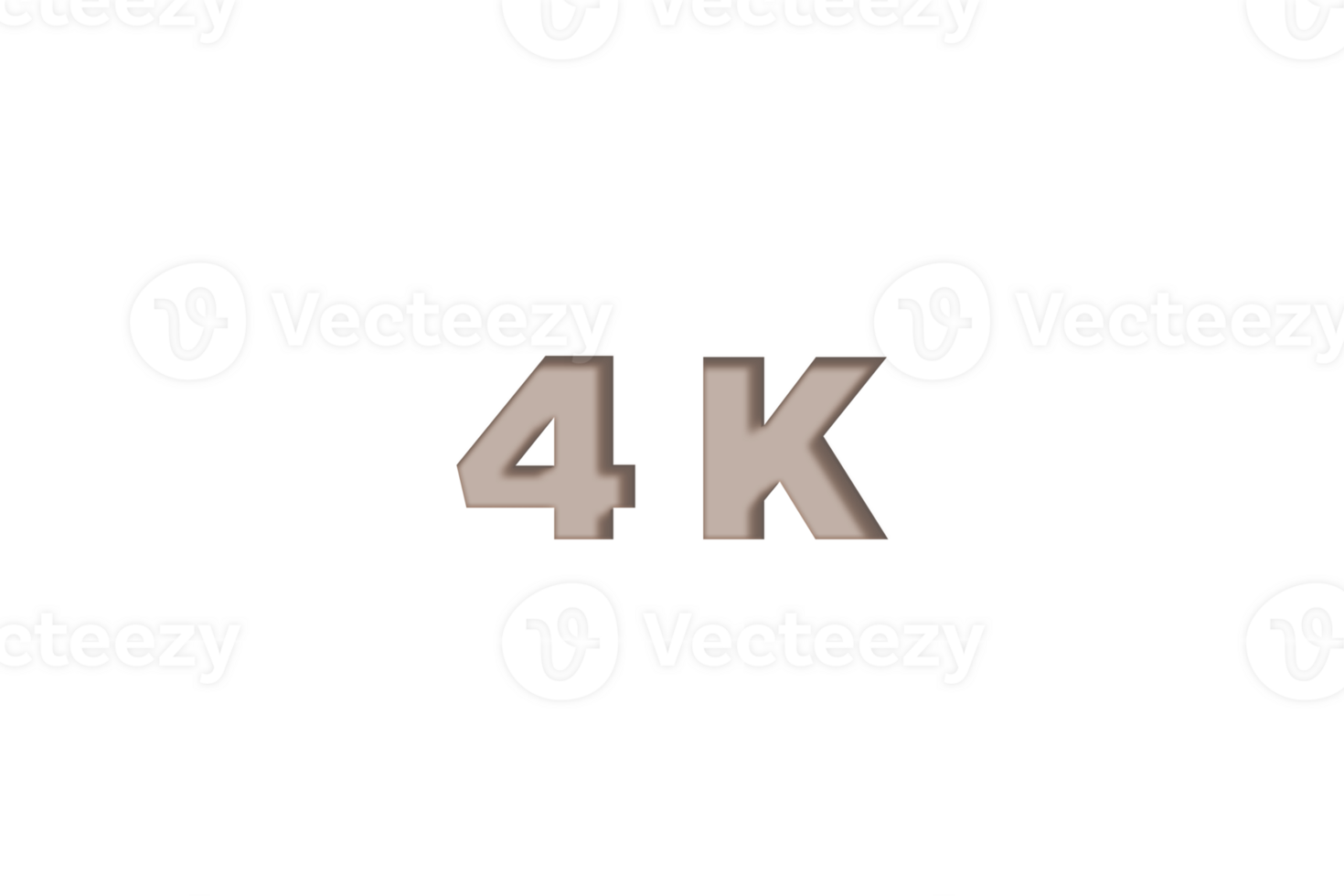 4 k subscribers celebration greeting Number with engrave design png