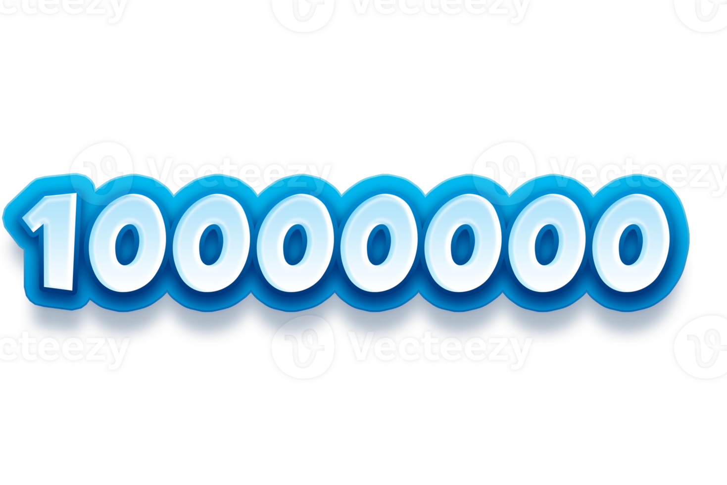 10000000 subscribers celebration greeting Number with modren blue design png